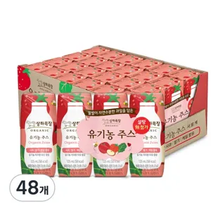상하목장 유기농 주스 사과딸기케일, 125ml, 48개