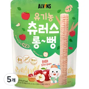 엘빈즈 유아용 츄러스 롱뻥 STEP1, 사과맛, 30g, 5set